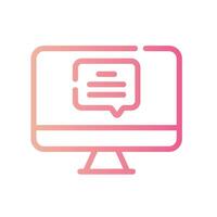 computer Line Gradient Icon White Background vector