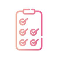 check list Line Gradient Icon White Background vector