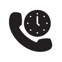 clock Glyph Icon White Background vector