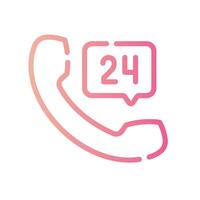 24 hours Line Gradient Icon White Background vector