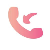 incoming call Flat Gradient Icon White Background vector