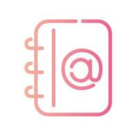contact us Line Gradient Icon White Background vector