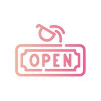 open sign Line Gradient Icon White Background vector