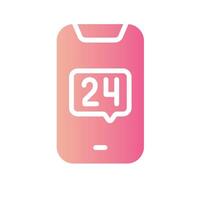 24 hours Flat Gradient Icon White Background vector