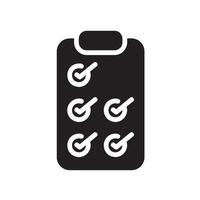 check list Glyph Icon White Background vector