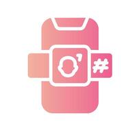 social network Flat Gradient Icon White Background vector