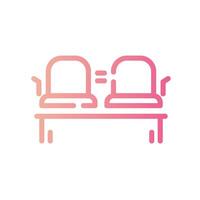 waiting room Line Gradient Icon White Background vector