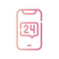 24 hours Line Gradient Icon White Background vector