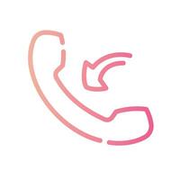 incoming call Line Gradient Icon White Background vector