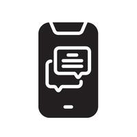 chat Glyph Icon White Background vector