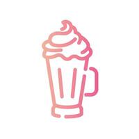 milkshake Line Gradient Icon White Background vector