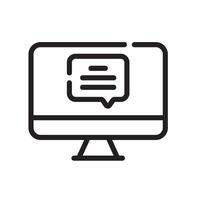computer Line Icon White Background vector