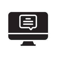 computer Glyph Icon White Background vector