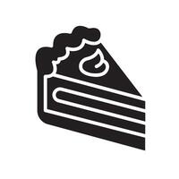 cake Glyph Icon White Background vector