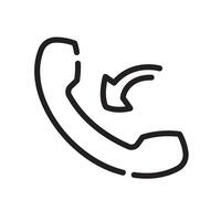 incoming call Line Icon White Background vector
