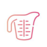 measuring cup Line Gradient Icon White Background vector