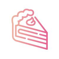 cake Line Gradient Icon White Background vector