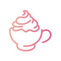 cappuccino Line Gradient Icon White Background vector
