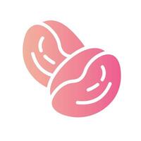 bean Flat Gradient Icon White Background vector