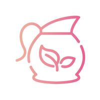 teapot Line Gradient Icon White Background vector