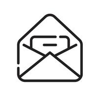 email Line Icon White Background vector