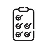 check list Line Icon White Background vector
