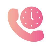clock Flat Gradient Icon White Background vector