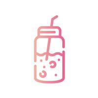 smoothie Line Gradient Icon White Background vector