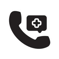 emergency call Glyph Icon White Background vector