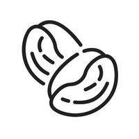 bean Line Icon White Background vector
