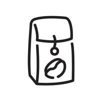coffee bag Line Icon White Background vector