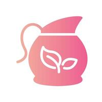 teapot Flat Gradient Icon White Background vector