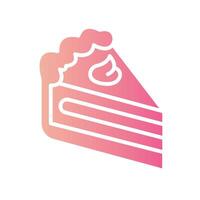 cake Flat Gradient Icon White Background vector