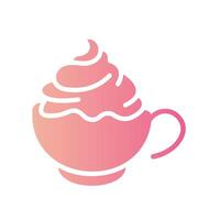 cappuccino Flat Gradient Icon White Background vector
