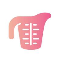 measuring cup Flat Gradient Icon White Background vector