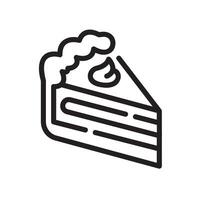 cake Line Icon White Background vector