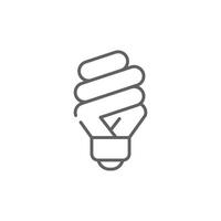 Energy saving light bulb icon. Simple outline style. Lightbulb, led, spiral lamp eco, ecology, power, economy, technology concept. Thin line symbol. Illustration isolated. Editable stroke. vector