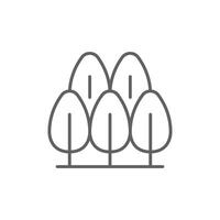 Group of trees icon. Simple outline style. Nature tree, garden, wood, leaf, green plant, growth, forest, environment concept. Thin line symbol. Illustration isolated. Editable stroke. vector