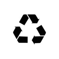 Recycle icon. Simple solid style. Eco friendly practices, suitable for environmental initiatives and sustainability projects concept. Black silhouette, glyph symbol. Illustration isolated. vector