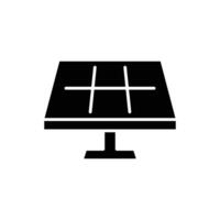 Solar panel icon. Simple solid style. Solar power, sun, renewable energy, cell, heat, light, battery, electric, technology concept. Black silhouette, glyph symbol. Illustration isolated. vector