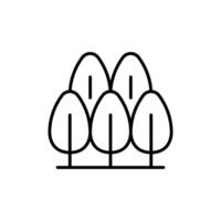Group of trees icon. Simple outline style. Nature tree, garden, wood, leaf, green plant, growth, forest, environment concept. Thin line symbol. Illustration isolated. vector
