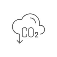 Carbon absorbing icon. Simple outline style. CO2 emissions, carbon dioxide reduction, low, reduce, neutral, environment concept. Thin line symbol. Illustration isolated. Editable stroke. vector