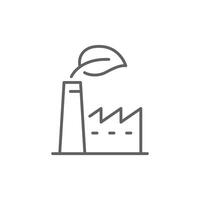Green industry icon. Simple outline style. Green factory, eco friendly manufacturing and sustainable practices, environment concept. Thin line symbol. Illustration isolated. Editable stroke. vector