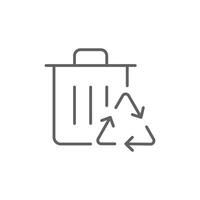 Recycle bin icon. Simple outline style. Rubbish, reuse, waste, pollution, recycling, garbage, container, trash, environment concept. Thin line symbol. Illustration isolated. Editable stroke. vector