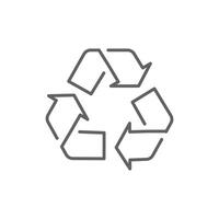 Recycle icon. Simple outline style. Eco friendly practices, suitable for environmental initiatives and sustainability projects concept. Thin line symbol. Illustration isolated. Editable stroke. vector