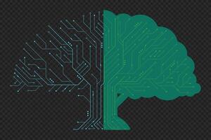 Circuit board tree. Tree data technology circuit line. Abstract futuristic circuit board. Futuristic technology design elements. illustration vector
