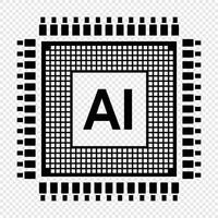Artificial intelligence chip. AI processor concept. Futuristic microchip processor. AI chip symbol. Technology innovation concept. illustration vector