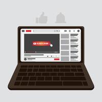 A Laptop With YouTube UI vector