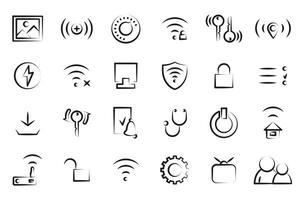 Wi-Fi router line icon set. Internet provider symbols collection. vector