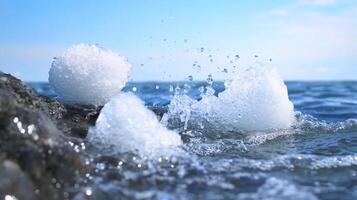Ice cubes in the ocean photo